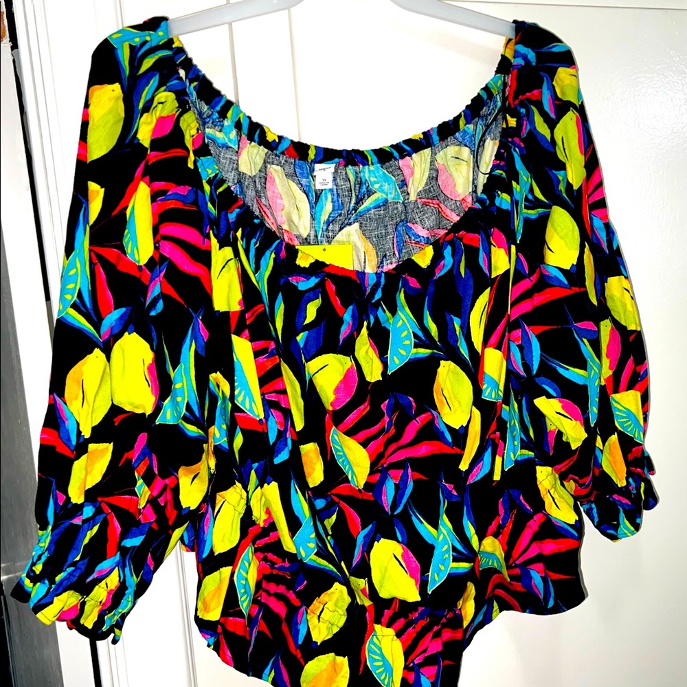 Tabitha Brown Lemon Print Top